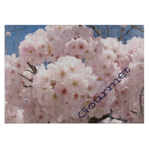 Gourmet-Glas-Schneidbrett Rosa Baumblüten Schneidebrett