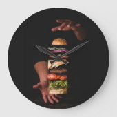 Gourmet Hamburger Acrylmauer-Uhr Große Wanduhr (Vorderseite)