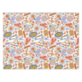 Gourmet-Häppchen-Muster Pastellküche Tischdecke (Vorderseite (Horizontal))