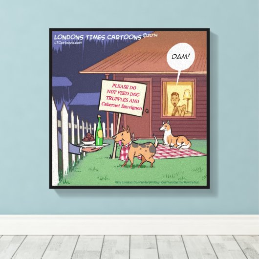 Gourmet Hunde Funny Wrapped Canvas Print Leinwanddruck (Insitu (Holzboden))