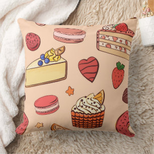 Gourmet-Käsekuchen & Bäckerei-Leckereien-Muster Kissen