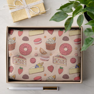 Gourmet-Käsekuchen & Bäckerei-Leckereien-Muster Seidenpapier