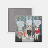 Gourmet-Koch Katzen/Kätzchen Magnet (Vorderseite/Rückseite)