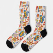 Gourmet-Meeresfrüchte-Fest-Crew-Socken Socken (Linkes Detail)