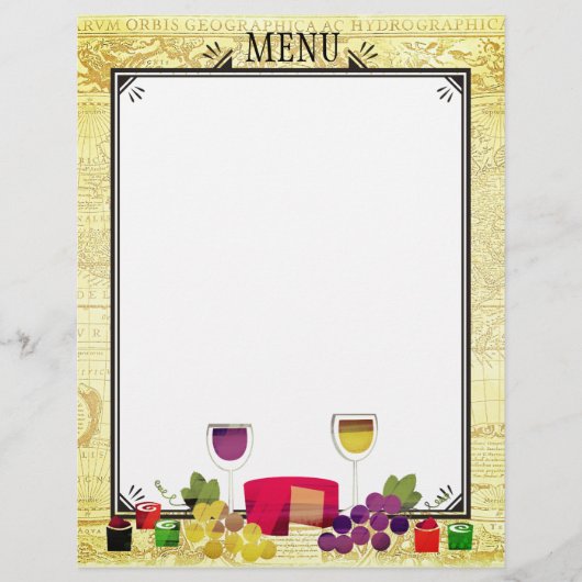 Gourmet-Weinkeller Abendessen Party-Menü Briefkopf (Vorderseite)