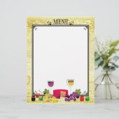 Gourmet-Weinkeller Abendessen Party-Menü Briefkopf (Stehend Vorderseite)