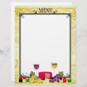 Gourmet-Weinkeller Abendessen Party-Menü Briefkopf (Vorne/Hinten)