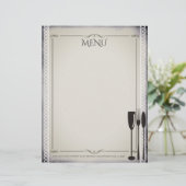 Gourmetspeisen und Party-Dinner-Menü mit Kopfzeile (Stehend Vorderseite)