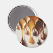 Gouttes Dorées - Art Liquide Luxe - Magnet (Vorderseite/Rückseite)