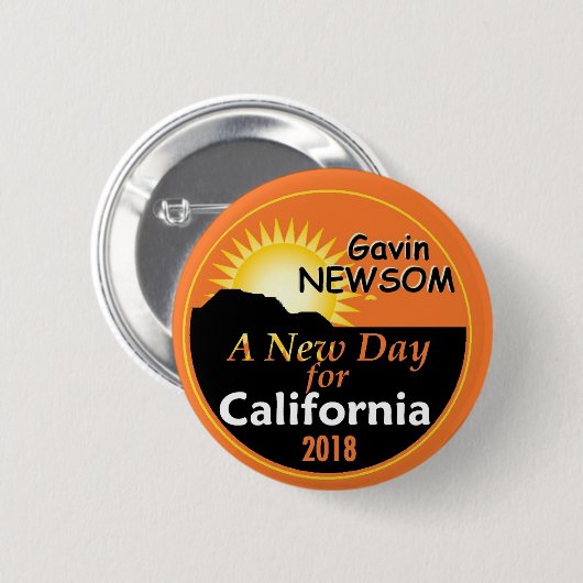 Gouverneur 2018 Gavin NEWSOM Button (Vorne & Hinten)