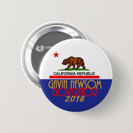 Gouverneur 2018 Gavin NEWSOM Button (Vorne & Hinten)