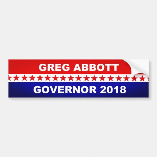Gouverneur 2018 Greg Abbott Texas Autoaufkleber (Vorne)