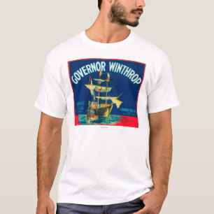 Gouverneur Winthrop Apple beschriften (Rot) - T-Shirt