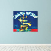 Gouverneur Winthrop Apple Label (rot) - Yakima, WA Leinwanddruck (Insitu (Holzboden))