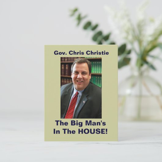 Gov. Chris Christie Big Man im Haus Postcard Postkarte (Stehend Vorderseite)