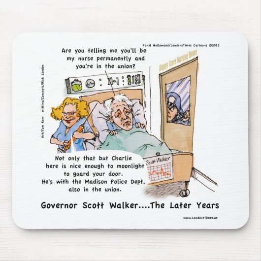 Gov Scott Walker Funny Satirisch Geschenke T-Shirt Mousepad (Vorne)