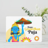 Govardhan Puja Feiertagskarte (Stehend Vorderseite)