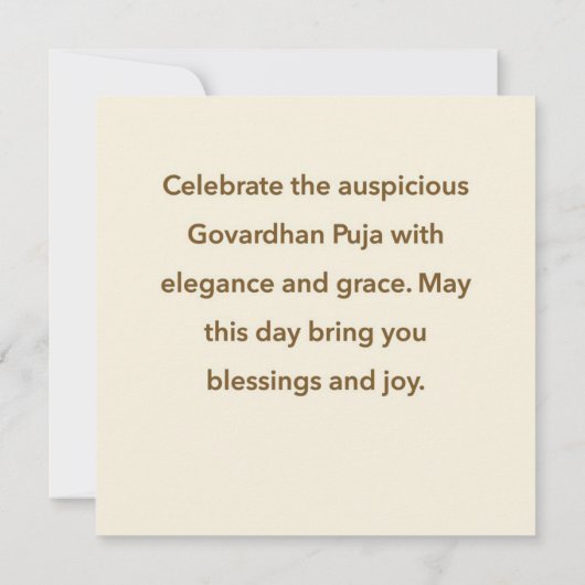 Govardhan Puja Karte (Rückseite)