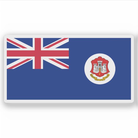 Government Ensign of Gibraltar (1875-1921) Aufkleber (Vorderseite)