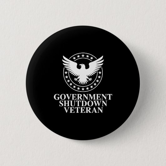 Government Shutdown Veteran Eagle Patriotic Litica Button (Vorderseite)