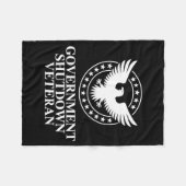 Government Shutdown Veteran Eagle Patriotic Litica Fleecedecke (Vorderseite (Horizontal))