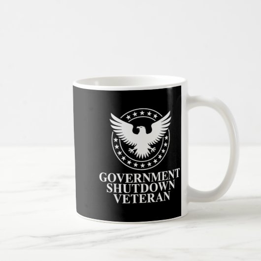 Government Shutdown Veteran Eagle Patriotic Litica Kaffeetasse (Rechts)
