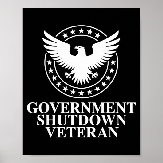 Government Shutdown Veteran Eagle Patriotic Litica Poster (Vorne)