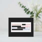 Government Transparency Should Not Be Redacted Pos Postkarte (Stehend Vorderseite)