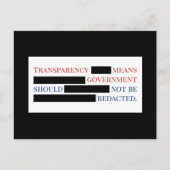 Government Transparency Should Not Be Redacted Pos Postkarte (Vorderseite)