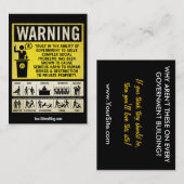 Governmet warnende Werbeaktion-Karten Visitenkarte (Vorne/Hinten)