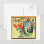 Governor Orange LabelLindsay, CA Postkarte (Vorne/Hinten)