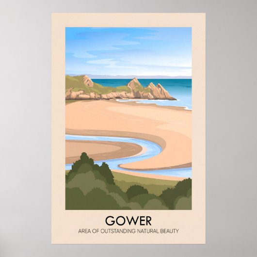 Gower AONB Reiseplakat Poster (Vorne)