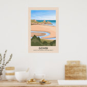 Gower AONB Reiseplakat Poster (Küche)