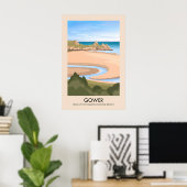 Gower AONB Travel Poster (Heimbüro)