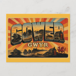 Gower-Halbinsel Wales Gebiet von außergewöhnlicher Postkarte