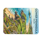 Gower-Halbinsel Wales Magnet (Horizontal)