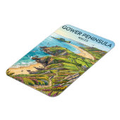 Gower-Halbinsel Wales Magnet (Linke Seite)