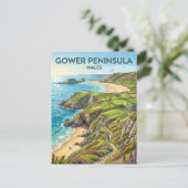 Gower-Halbinsel Wales Postkarte (Stehend Vorderseite)