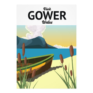 Gower Wales Reiseplakat Fotodruck