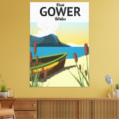 Gower Wales Reiseplakat Leinwanddruck (Insitu (Wohnzimmer))