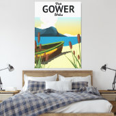 Gower Wales Reiseplakat Leinwanddruck (Insitu (Schlafzimmer))