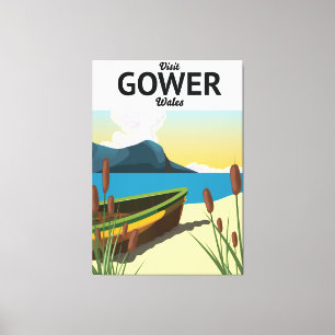 Gower Wales Reiseplakat Leinwanddruck