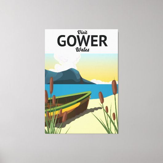 Gower Wales Reiseplakat Leinwanddruck (Vorderseite)