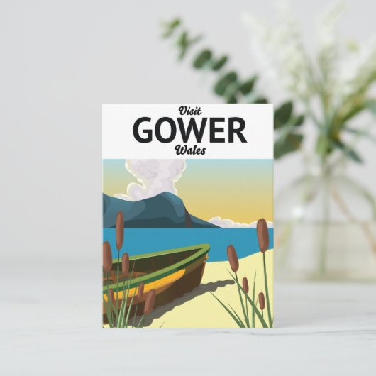Gower Wales Reiseplakat Postkarte (Stehend Vorderseite)