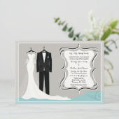 Gown & Tuxedo Wedding oder Paare Einladung zur Dus (Stehend Vorderseite)