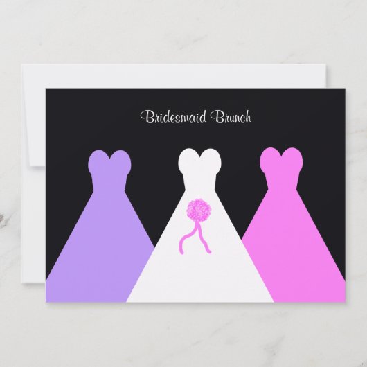Gowns Bridesmaid Luncheon oder Brunch Einladung (Vorderseite)