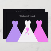 Gowns Bridesmaid Luncheon oder Brunch Einladung (Vorne/Hinten)