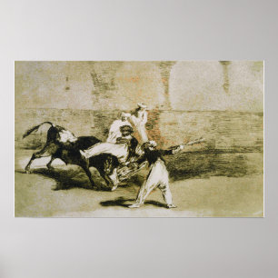 Goya - Ein Maure, der vom Stier gefangen wird Poster