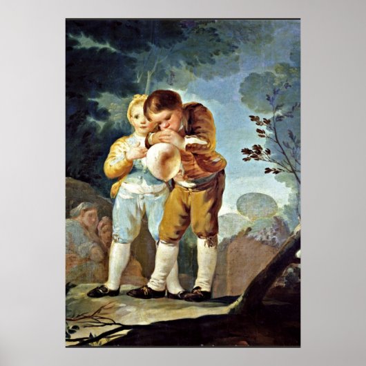 Goya - Kinder blasen Balloons Poster (Vorne)