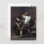 Goya, The Forge c. 1819 Oil on Leinwand, 191 x 121 Postkarte (Vorne/Hinten)
